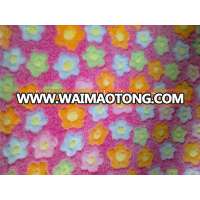 3D of coral fleece fabrics,offset coral fleece fabrics with flower