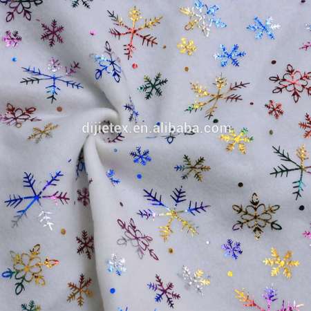 100%poly hot stamping foil printing on polar fleece or brush fabric